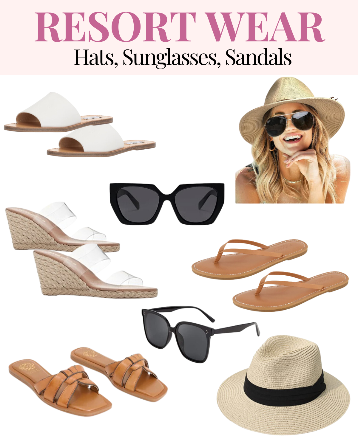 Resort Wear - Hats, Sunglasses, and Sandals