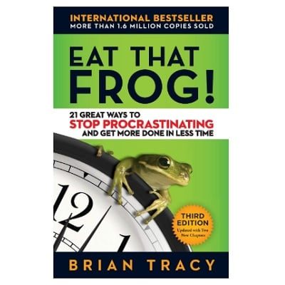 the cover to one of the best books on productivity: EAT THAT FROG!