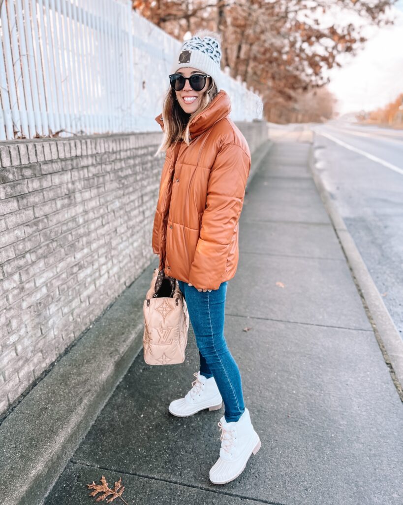 Vegan Leather Puffer on Major Sale