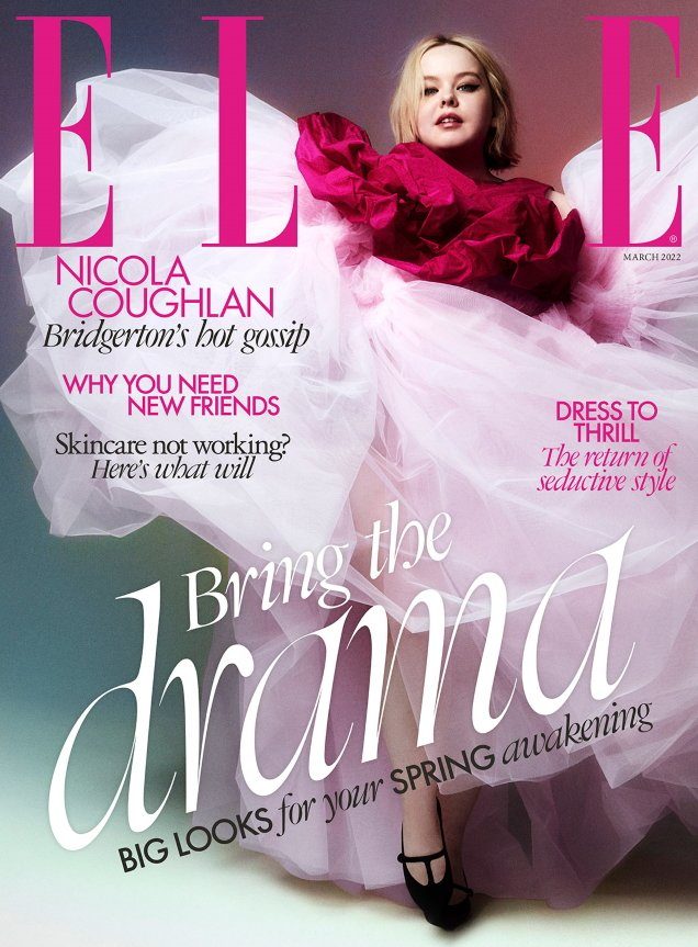 Nicola Coughlan Drowns in a Sea of Tulle on British ELLE’s March 2022 Cover