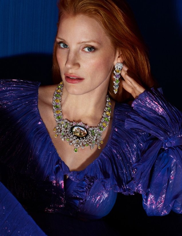 Jessica Chastain Oozes Opulence in Gucci’s High Jewelry Campaign