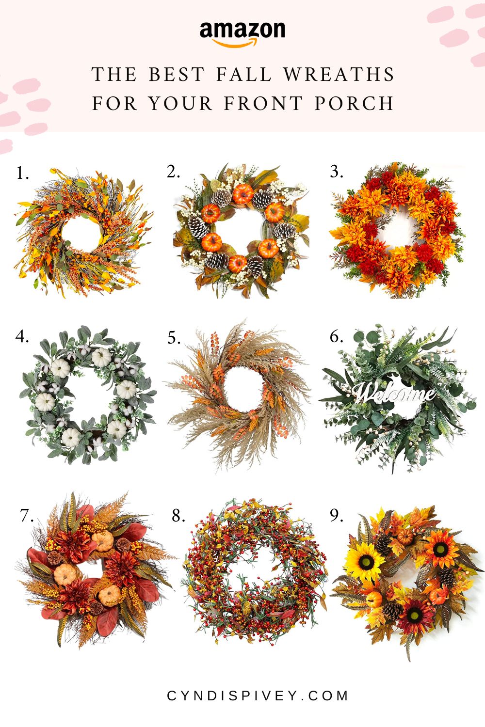 Best Fall Wreaths and Doormats For Your Porch from Amazon
