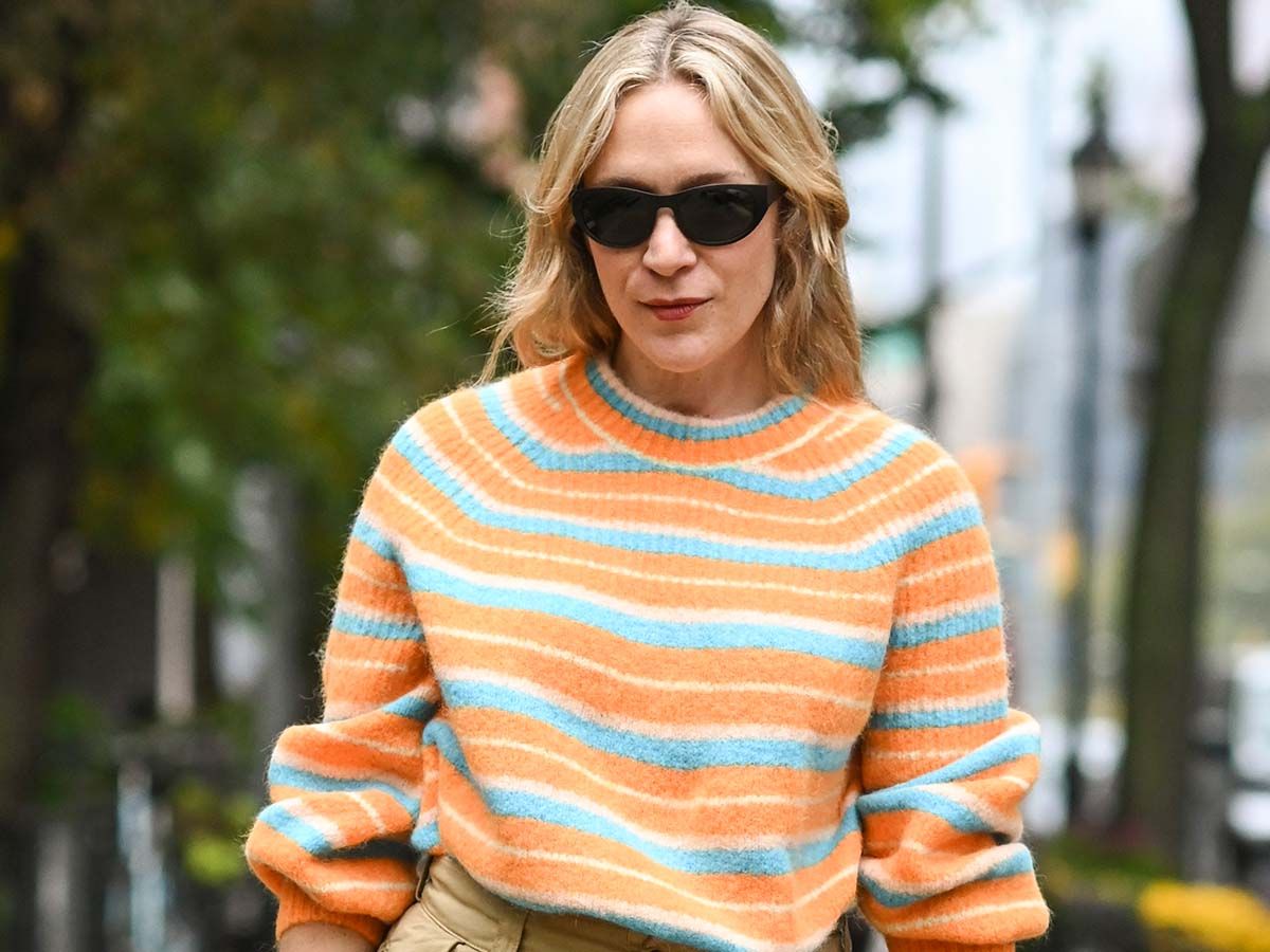 Chloë Sevigny Wore a $200 Everlane Sweater With Dangerously Cool Wide-Leg Pants