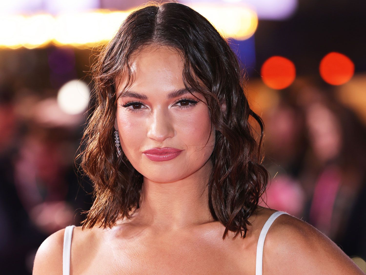 Lily James Made This Lingerie “Faux Pas” Look So Chic on the Red Carpet
