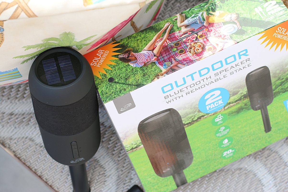 iLive outdoor bluetooth speaker, solar powered speakers