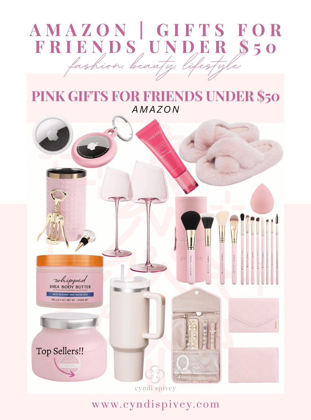 amazon gift guide, amazon gifts under $50, amazon gifts for friends under $50, gifts for friends under $50, affordable Amazon gifts, amazon holiday gift ideas, affordable gifts for friends from Amazon, holiday gift idea, Amazon Christmas gift ideas, best Christmas gifts for friends, light pink gifts, pink Christmas gifts, perfect gifts for friends, Pinterest gift ideas, PIN for later, pin for later, Pinterest pink gift ideas