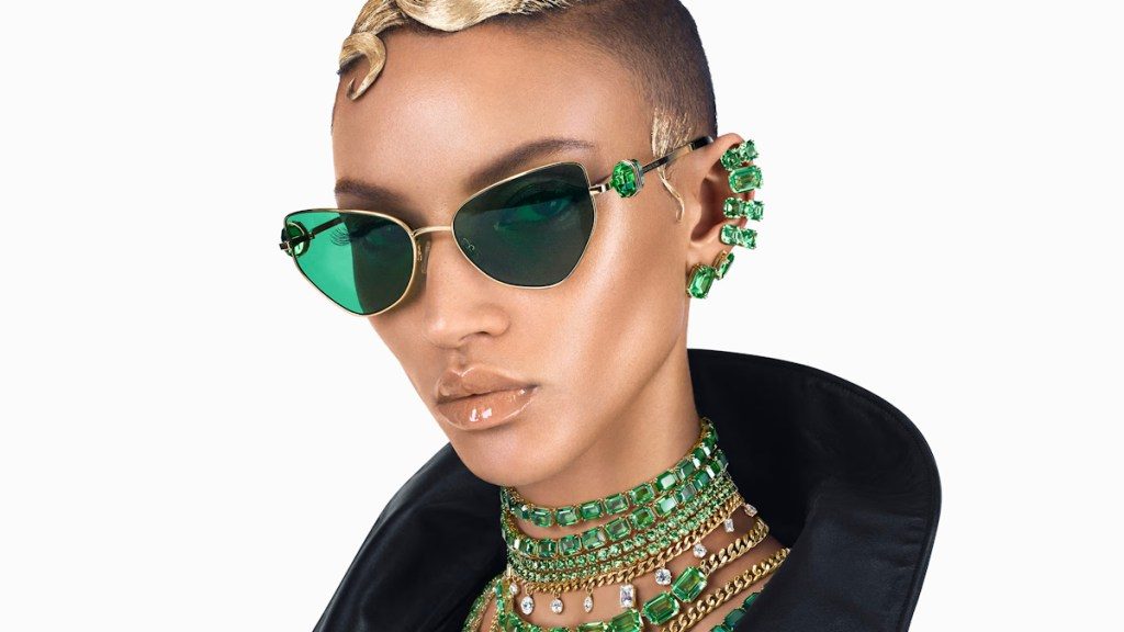 Georgia Palmer Poses for Steven Meisel in Swarovski’s Dazzling Eyewear Campaign