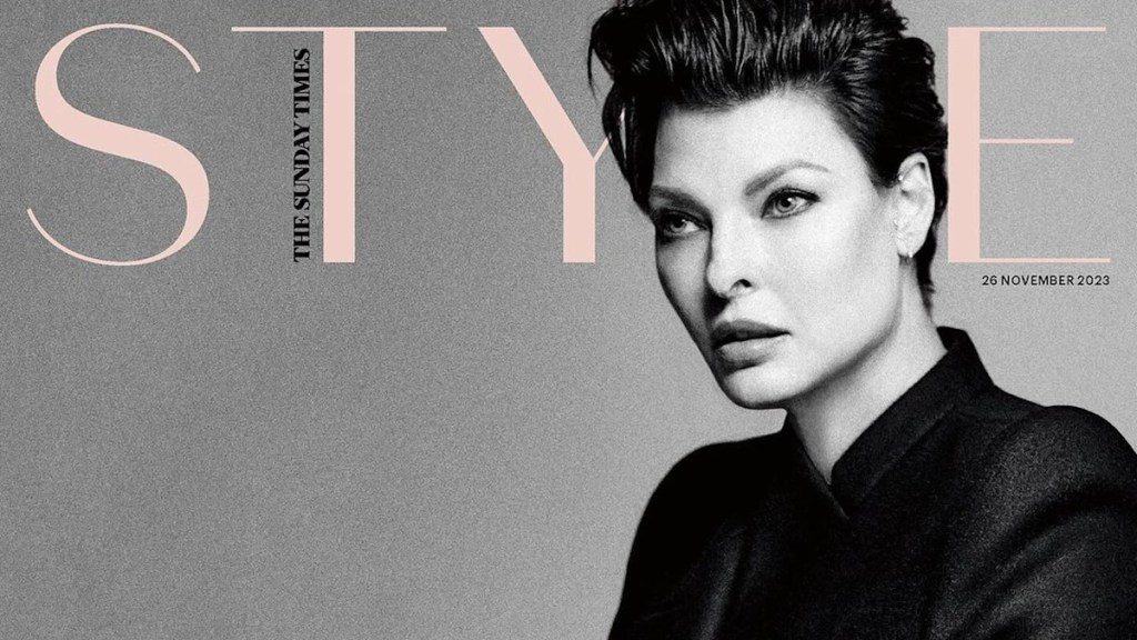 Photoshopped or Perfection? Linda Evangelista & Chris Colls Team Up for the Cover of The Sunday Times Style