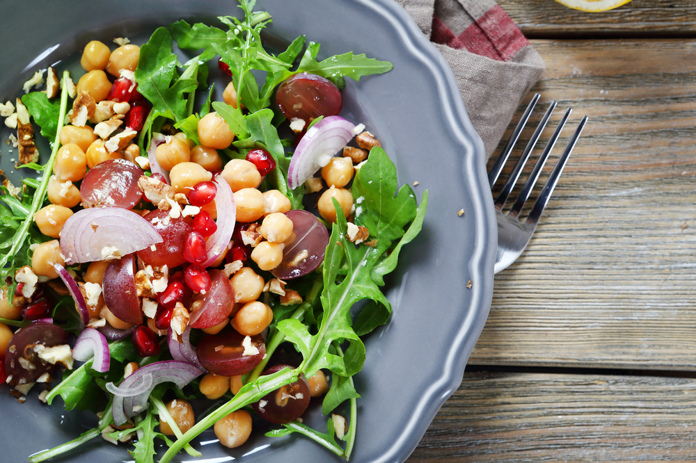 chickpea salad with 0 calorie salad dressing