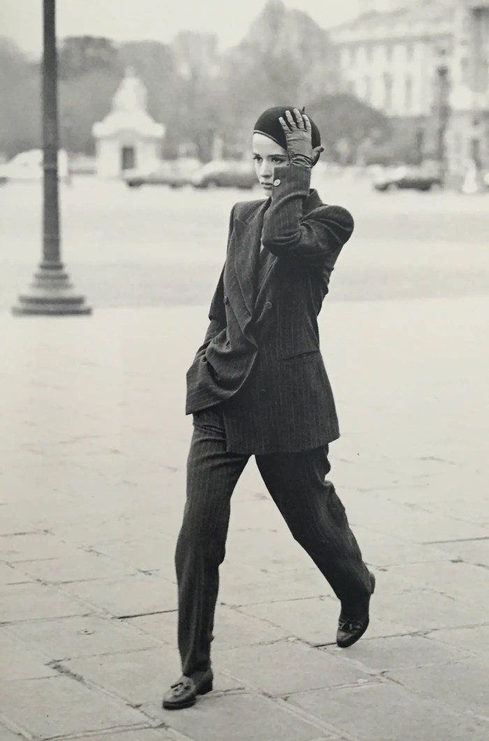 Lara Harris in Giorgio Armani AW92 by Peter Linbergh