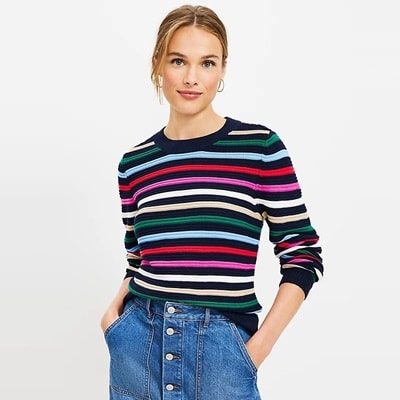Thursday’s Workwear Report: Stripe Textured-Stitch Sweater