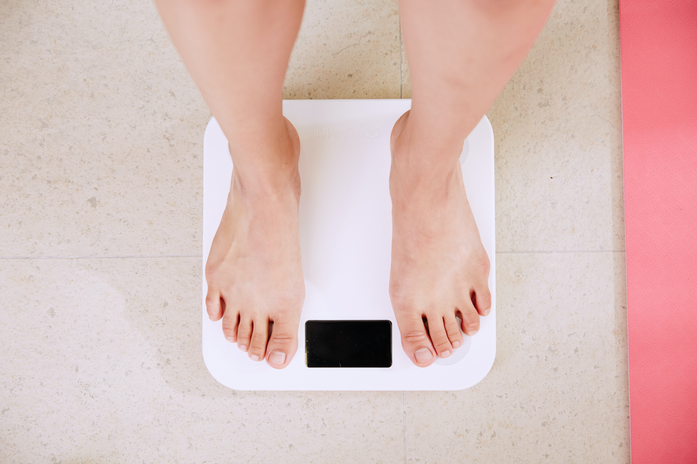 woman on the scale