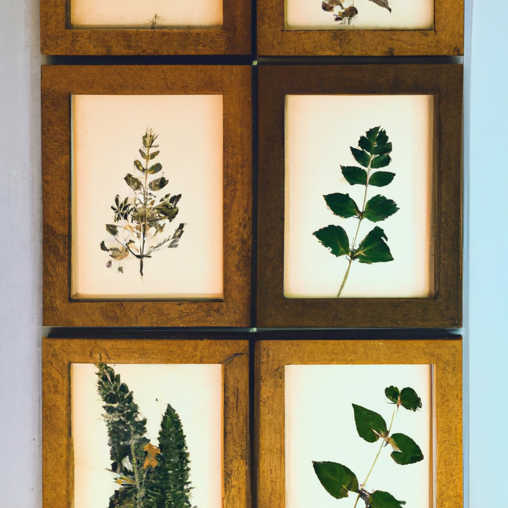 botanical wall art in a frame on the wall
