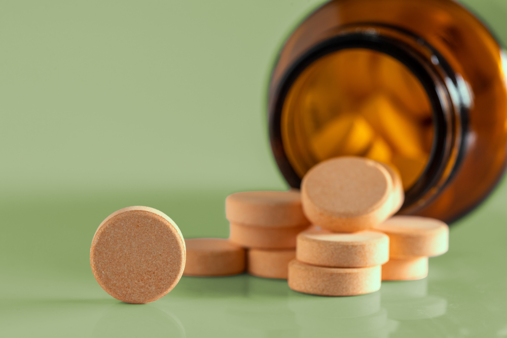 vitamin pills in a botte