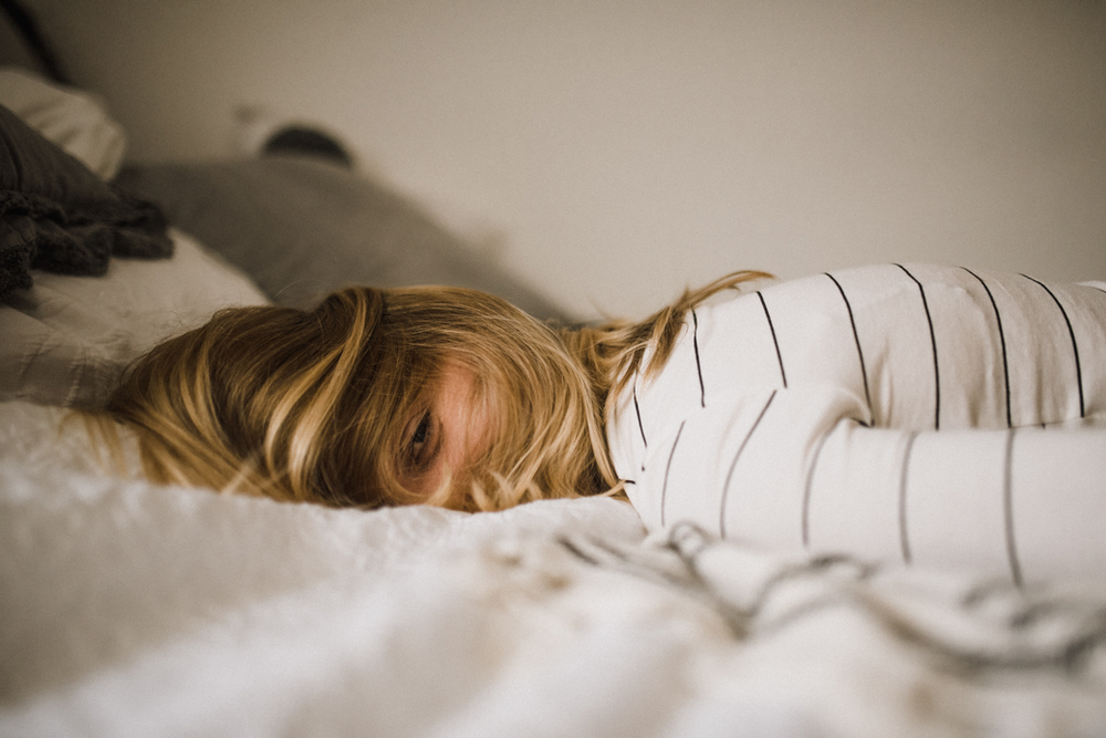 sleeping in bed