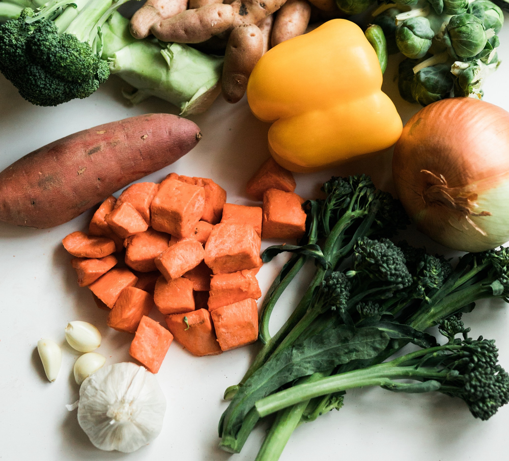 sweet potato and vegetables