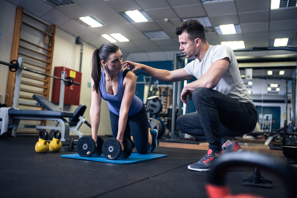 woman doing strength training