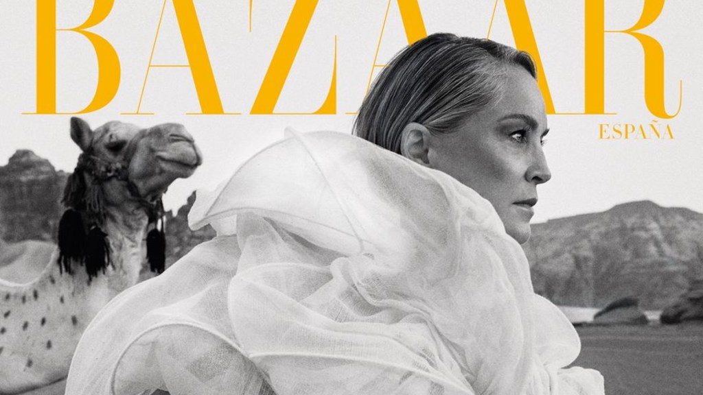 Sharon Stone Dials Up the Glamour in the Middle of the Desert for a Duo of Harper’s Bazaar Spain Covers
