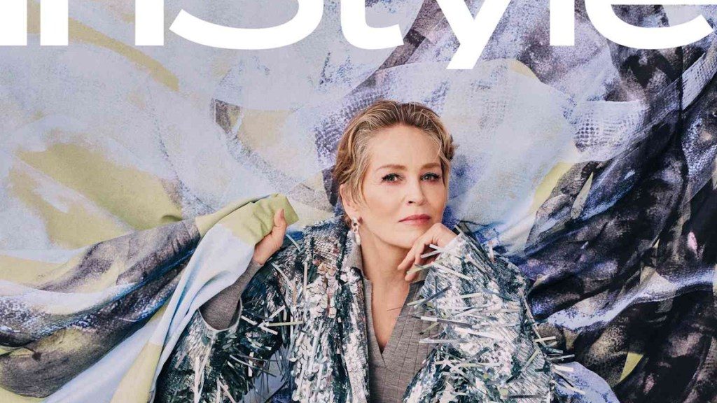 Sharon Stone Poses Against Her Own Artwork on InStyle’s February 2024 Cover