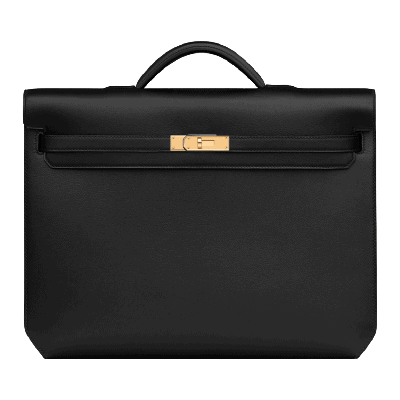 black leather briefcase
