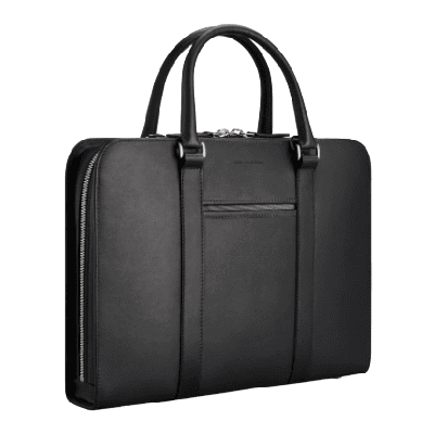 black leather briefcase