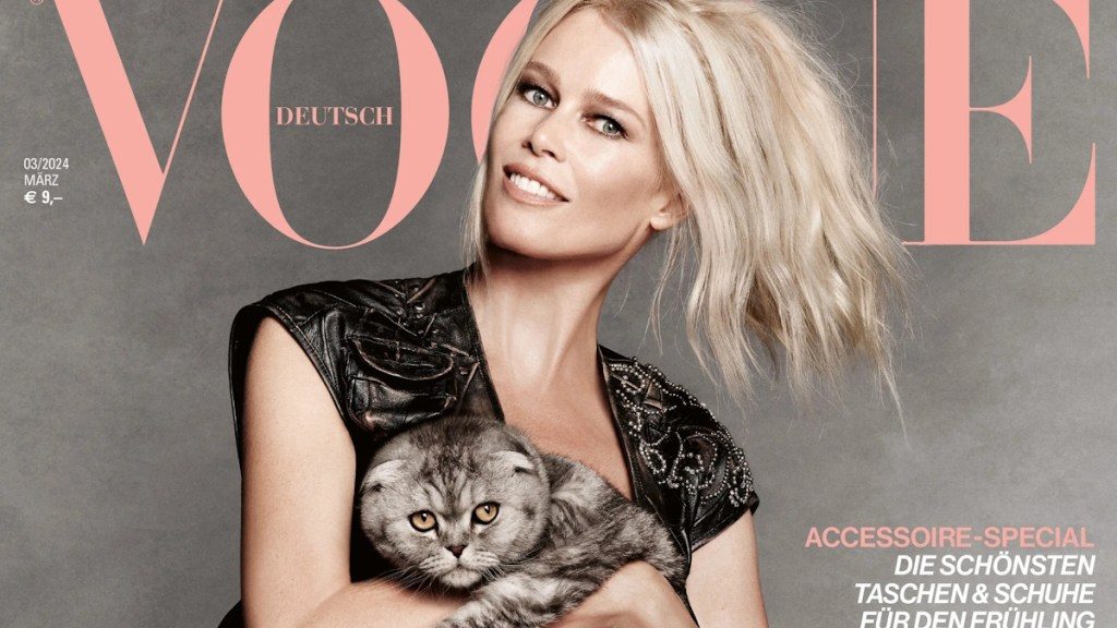 Claudia Schiffer Is Back Where She Belongs, on the Cover of Vogue Germany for March 2024