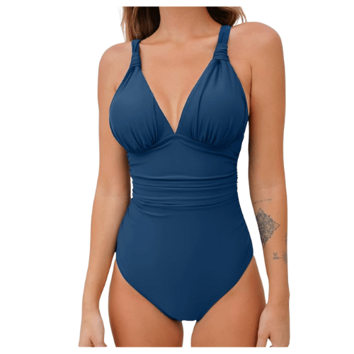 navy blue one-piece swimsuit from amazon