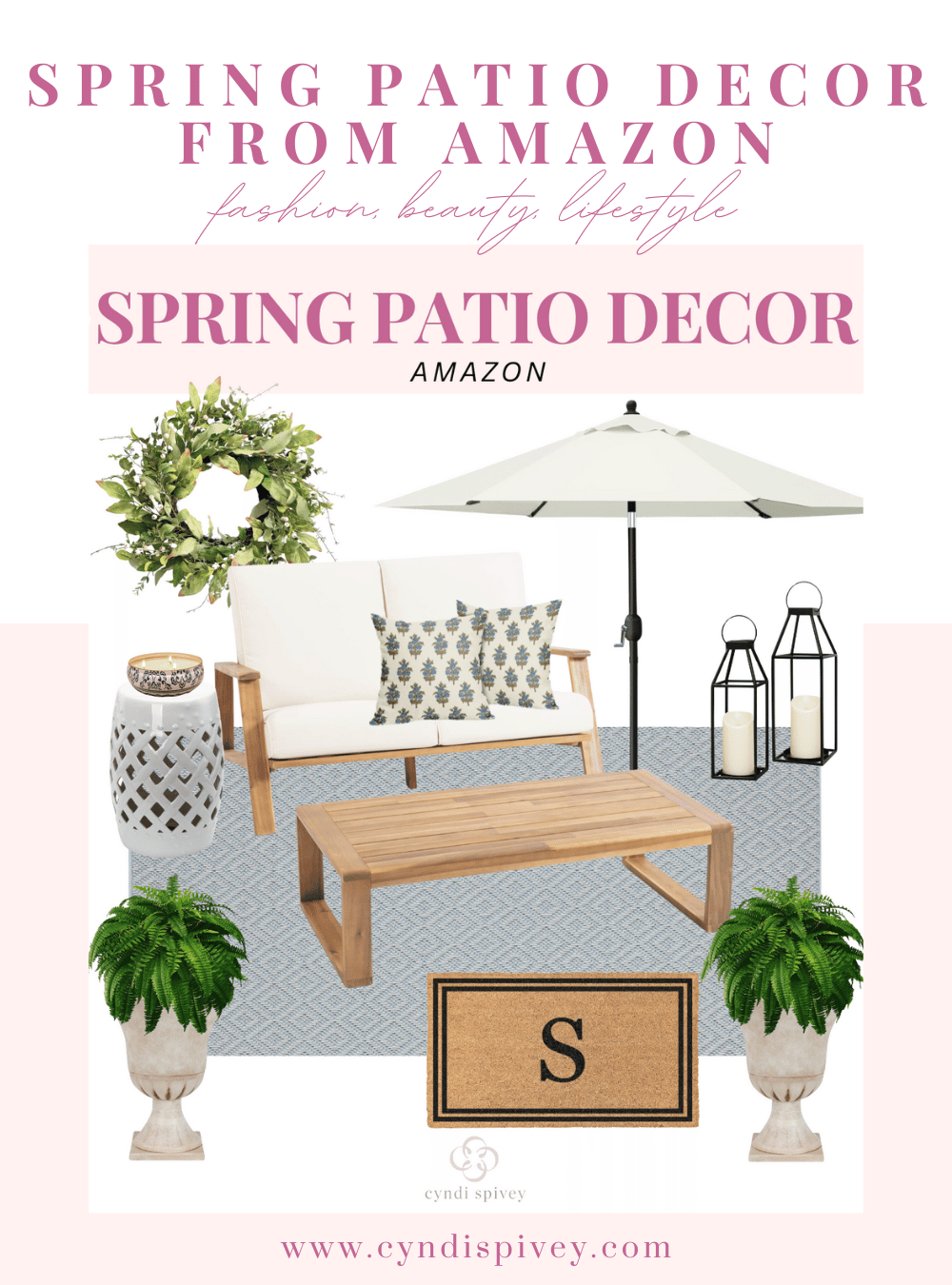 spring patio furniture and decor from amazon, spring patio inspo, amazon, amazon home finds, spring, spring decor, spring patio decor, amazon favorites, outdoor furniture, outdoor decor, pin for later, save for later, pinterest