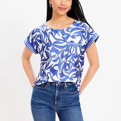 Thursday’s Workwear Report: Abstract Swirl Satin Pocket Tee